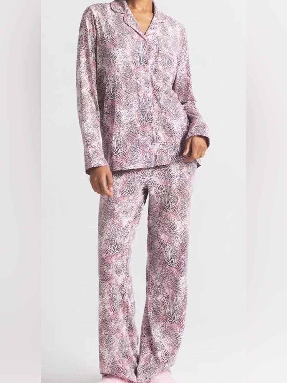 SKIMS Sleep Long Sleeve Pajama Set - Bloom Mini Multi Animal Size M NIP